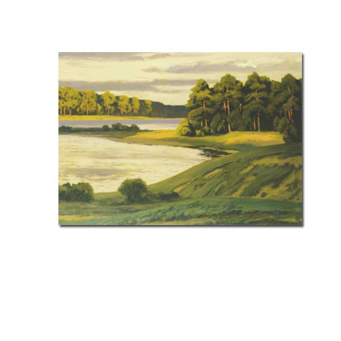 Postkarte Walter Leistikow" Grunewaldsee mit Bucht "  Kunst 