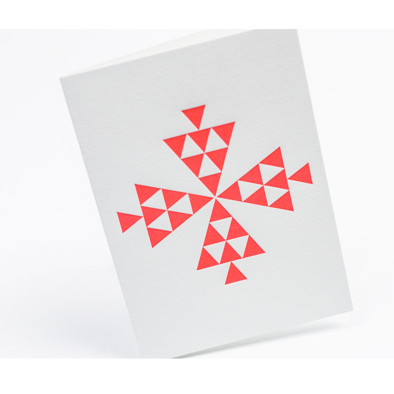 Klappkarte Letterpress Tannen Dreieck 