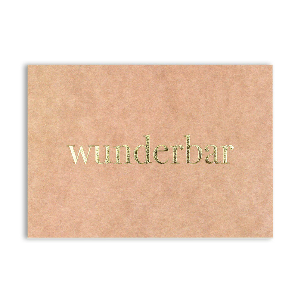 Postkarte mit Goldprägung „Wunderbar“ von Ava & Yves 