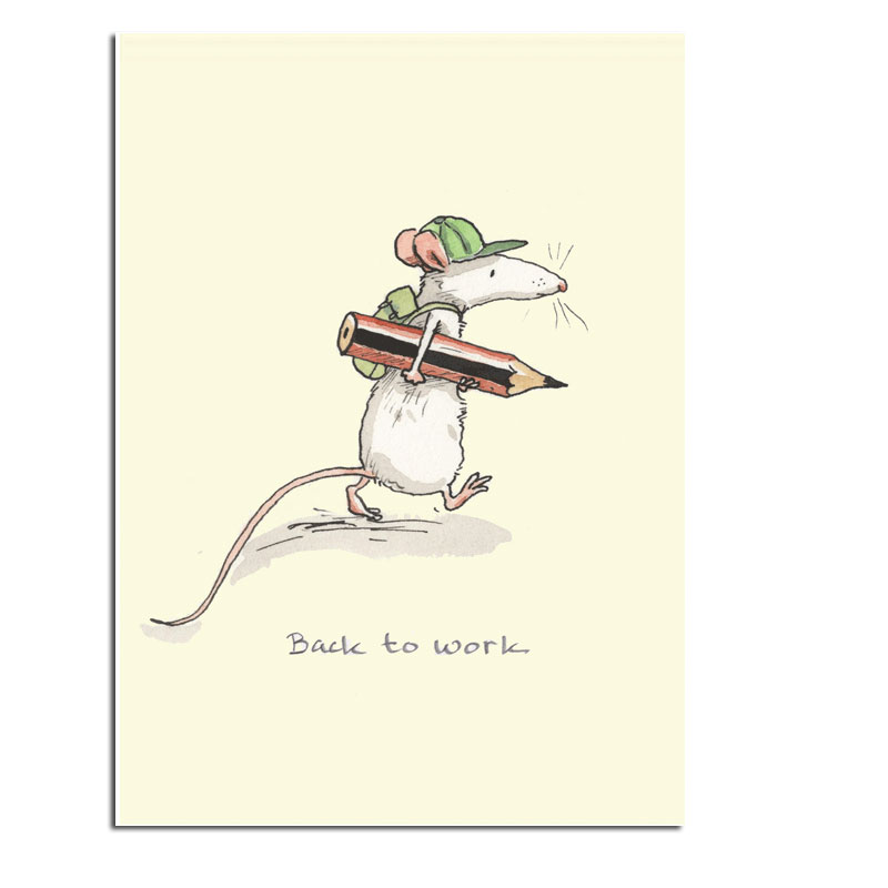 Two Bad Mice "Back to Work"  Doppelkarte von Two Bad Mice aus England , Einschulung