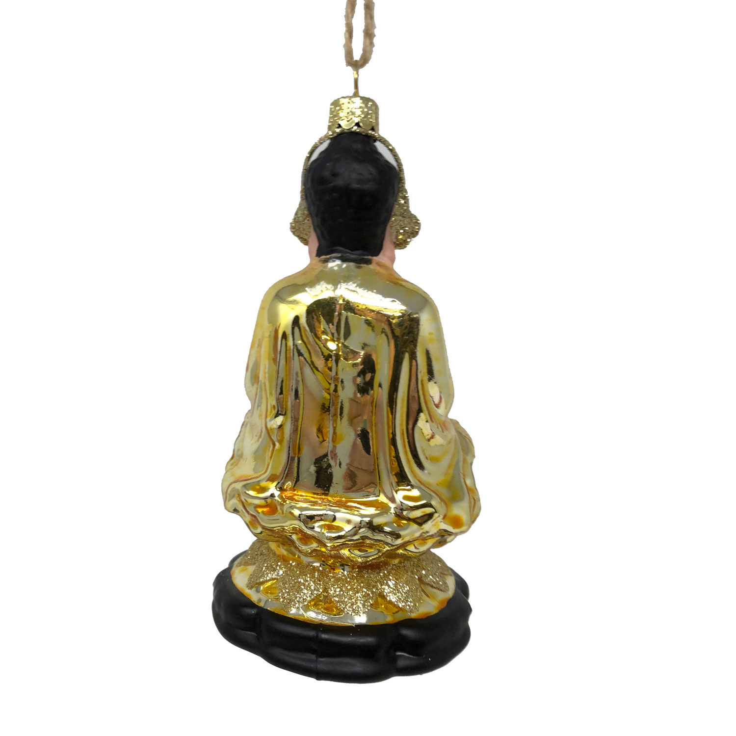 Jamming Buddha gold  Weihnachtsschmuck, Weihnachtskugel  Buddha mit Kopfhörer, Yoga