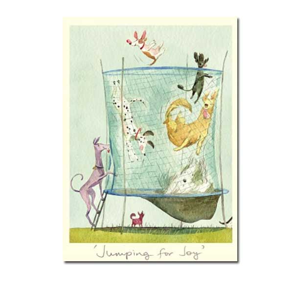 Two Bad Mice Doppelkarte "Jumping For Joy " von  Anna Shuttlewood, Hunde
