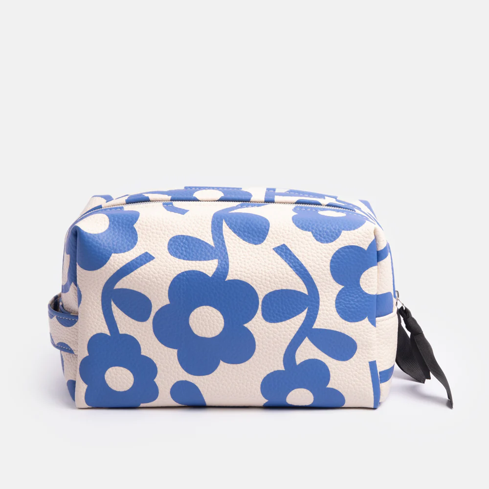 Caroline Gardner Blue Floral Large Travel Wash Bag, Kulturbeutel