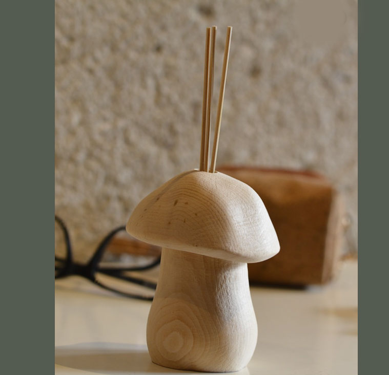 Zirbenholz Duftträger Steinpilz, Größe 17 cm, Ausführung Natur