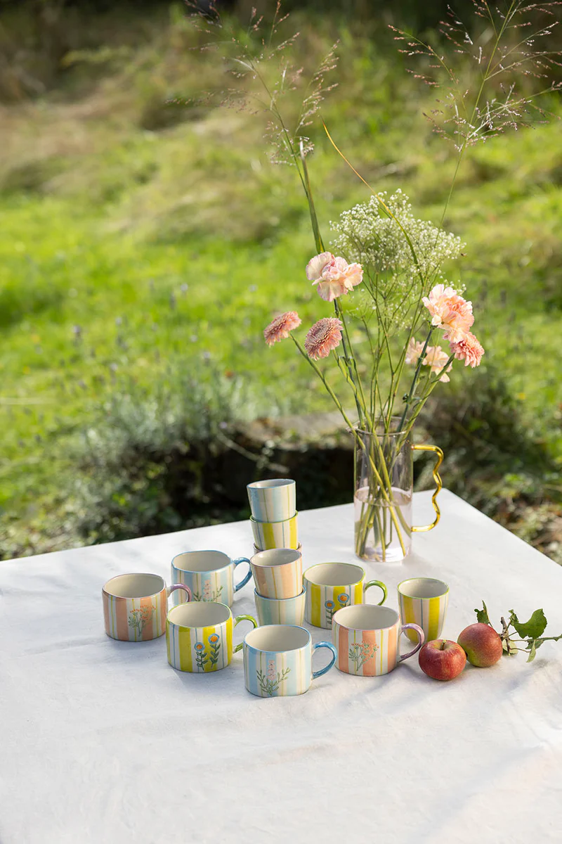 Tasse Blümchen blau, 300 ml, Keramik   