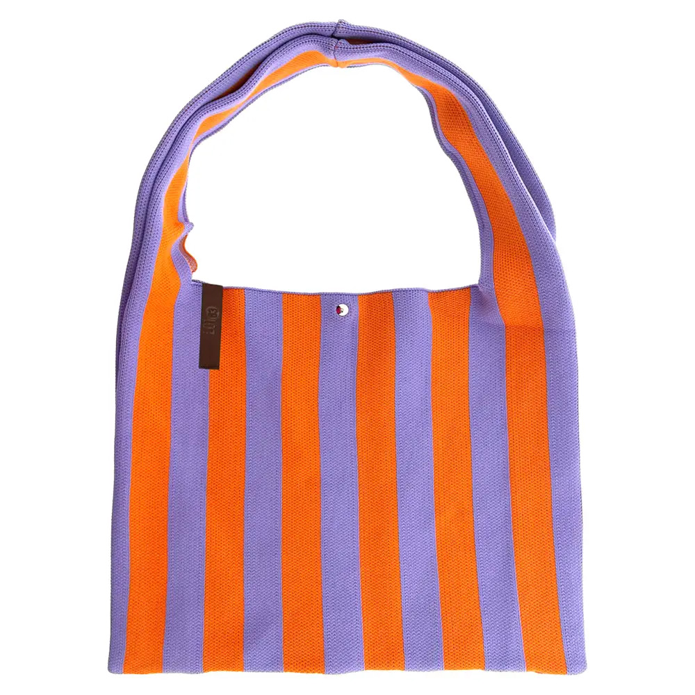LOT83 Shopper Lois 27, Streifen Violett Orange, ca.  45 x 35 cm 