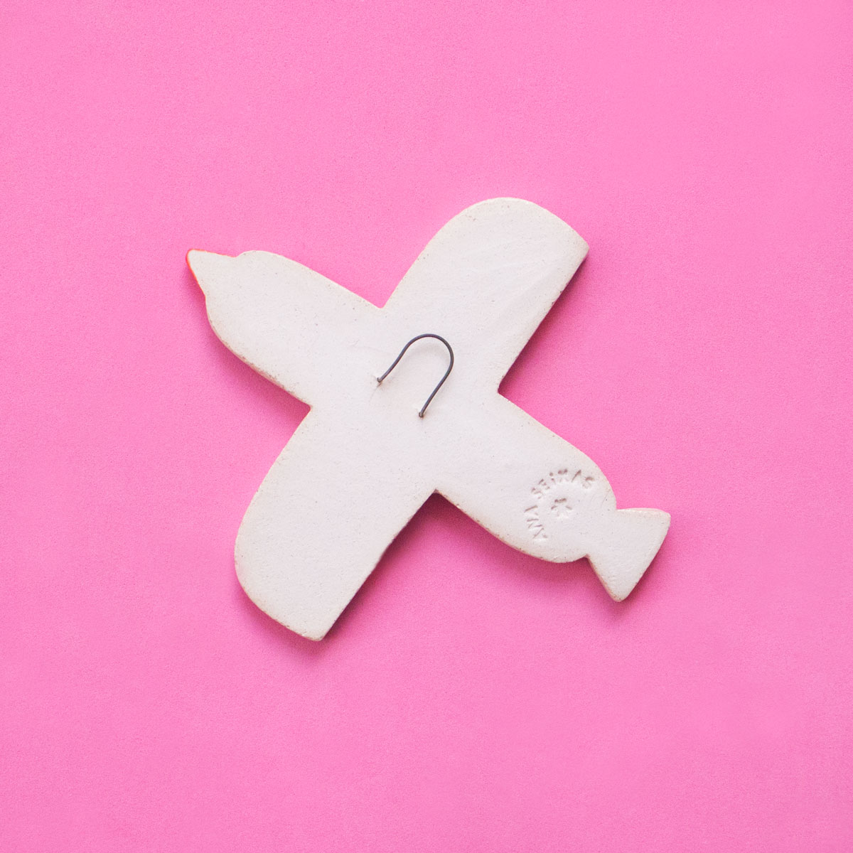 Ana Seixas Wandvogel PINK aus Portugal, Keramik ca. 12 x 12 cm, Handgefertigt 