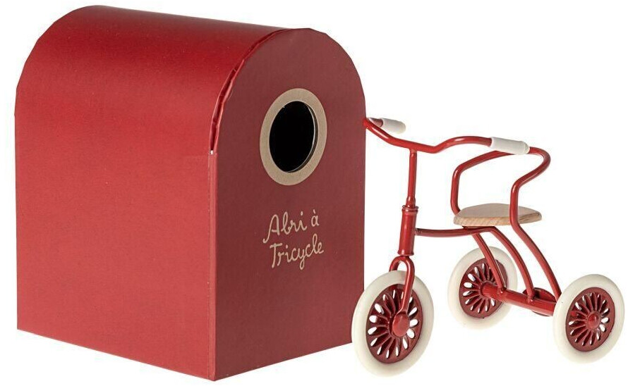Maileg Dreirad rot, Abri à tricycle, Maus,  Höhe ca. 9 cm    