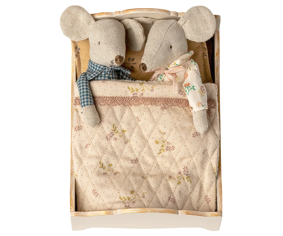 Maileg Bett, Maus - Creme
