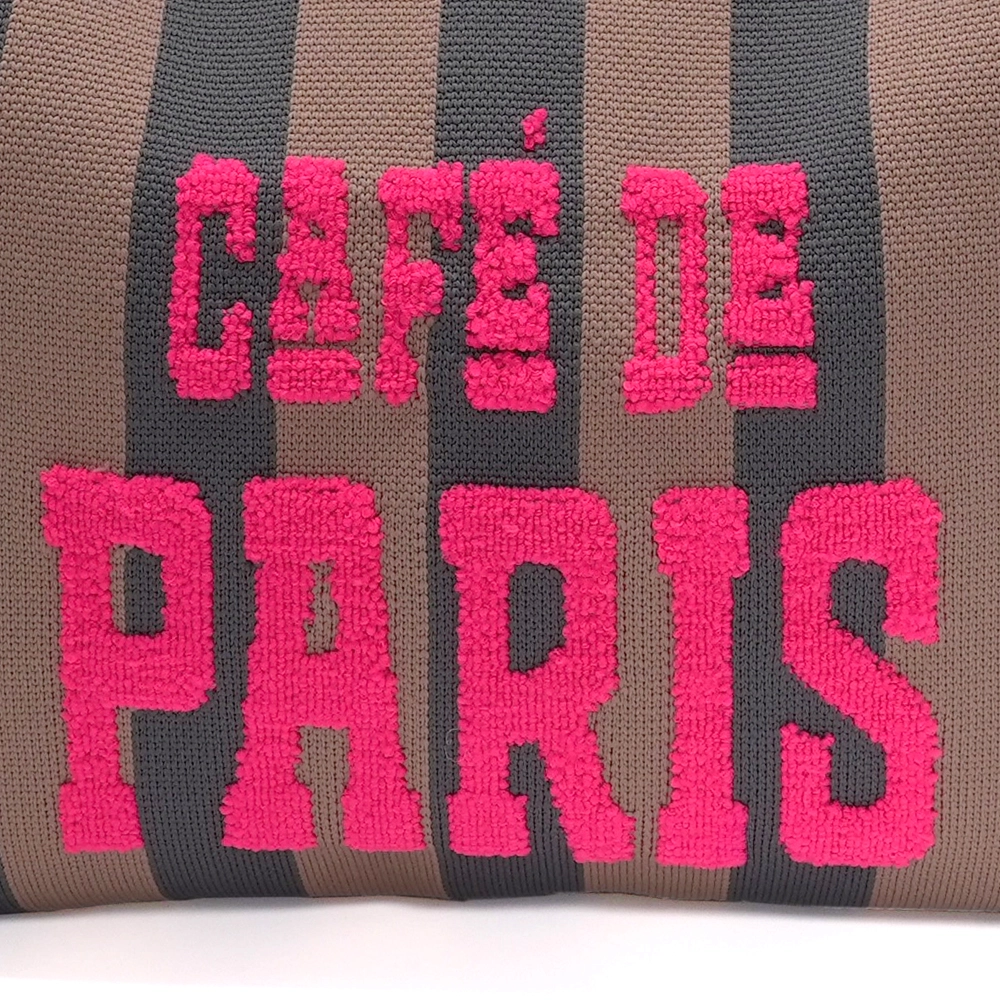 LOT83 Shopper Rebell Loïs 05, CAFE DE PARIS, Streifen braun , ca.  45 x 35 cm   