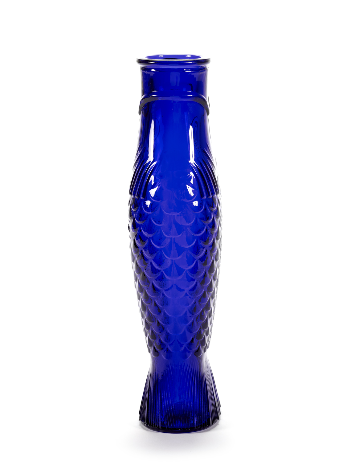 Paola Navone Fisch Flasche 1 Liter Höhe ca. 29 cm KOBALT blau , BOTTLE COBALT BLUE FISH&FISH