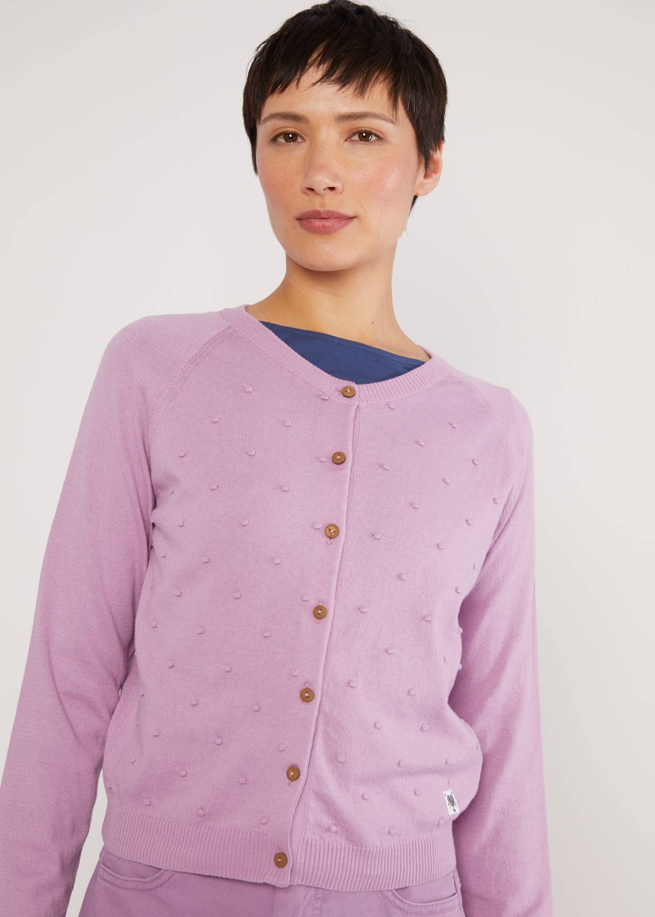 Blutsgeschwister Cardigan Knot Hop, Farbe: funny bugs lilac knit