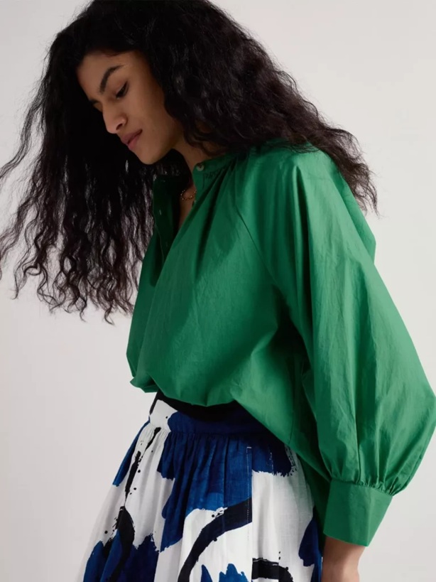 SEASALT CORNWALL Bluse Moor Grass A-Line Shirt, Spring Green