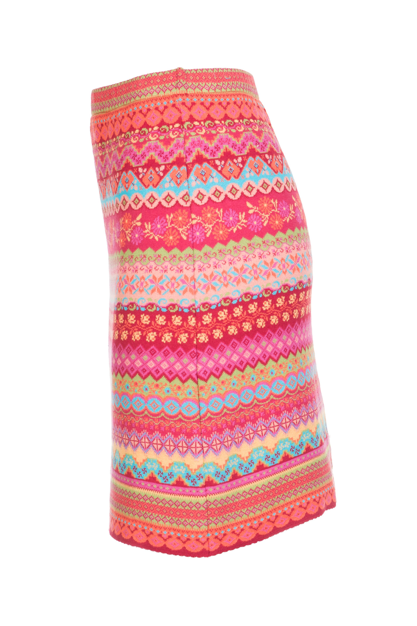 DUNQUE Jacquard-Rock" BEA" GOTS , Farbe beere-bunt, 100 % Bio-Baumwolle, Made in Germany