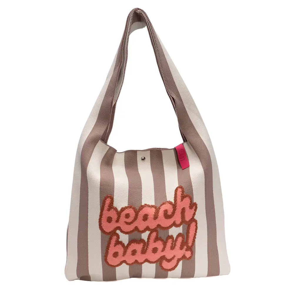 % LOT83 Shopper Rebell Loïs 13, beach baby, Streifen Beige, ca.  45 x 35 cm