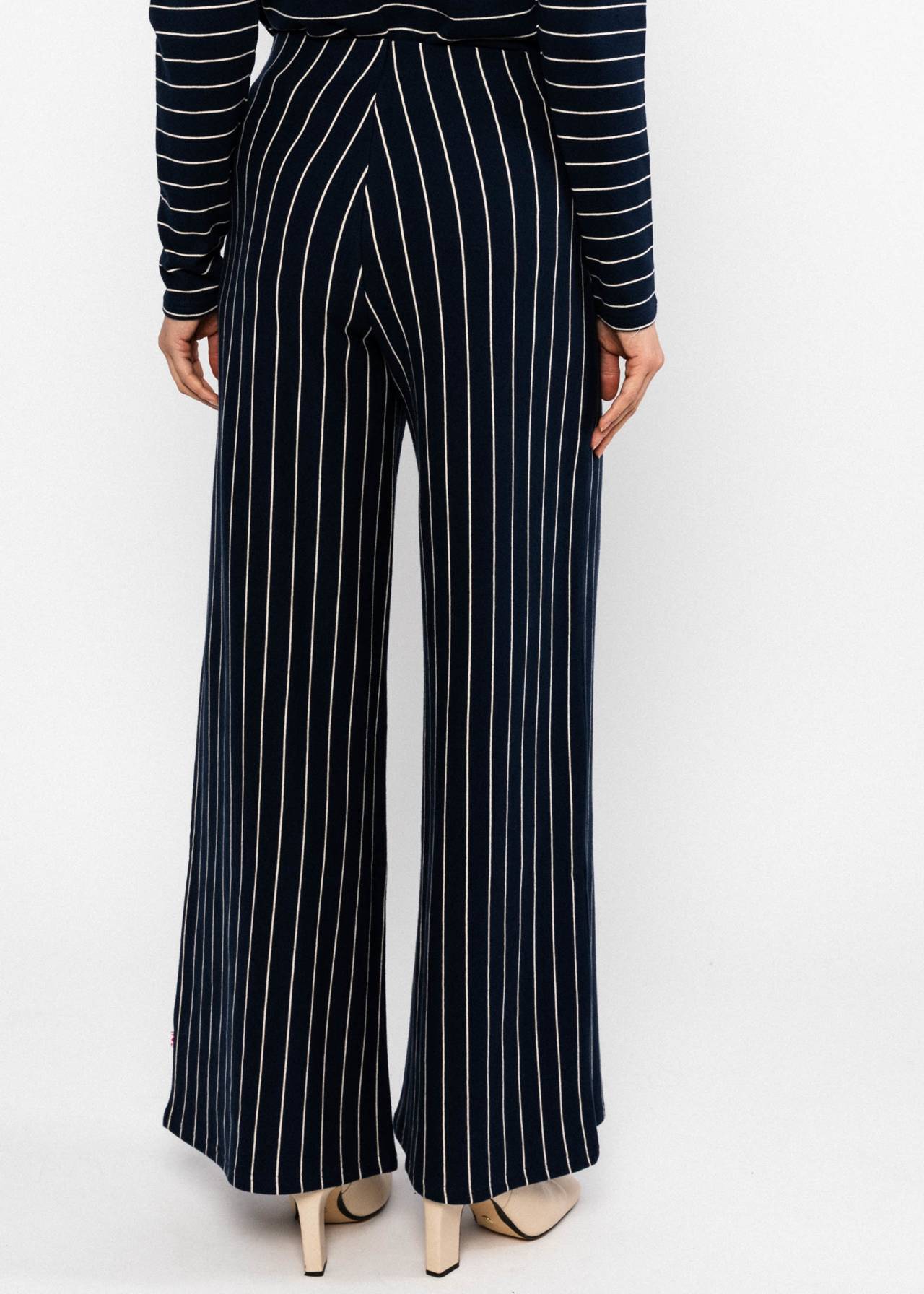 Blutsgeschwister High-Waist-Hose Stereo Rainbow Sailorette, blue line stripes