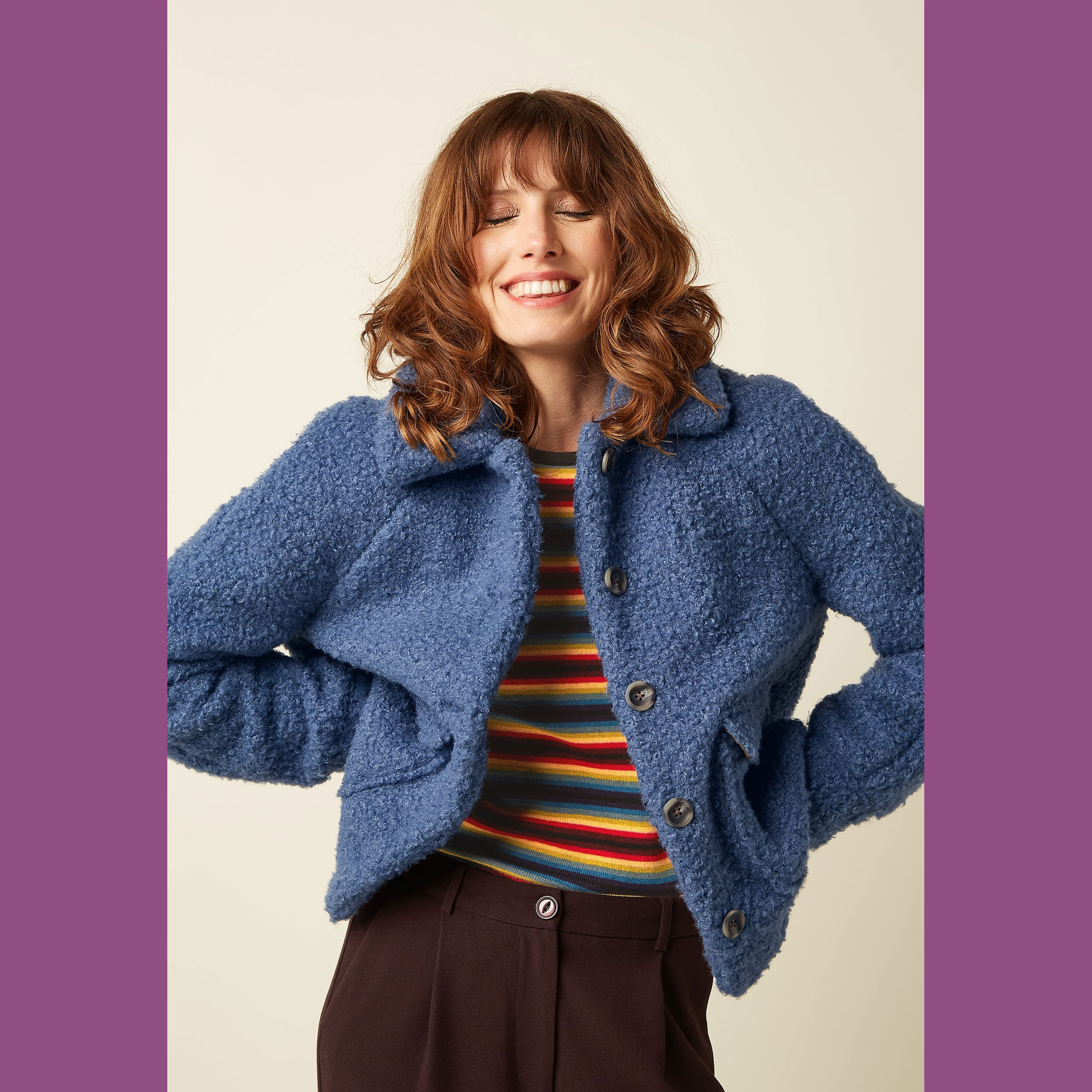 King Louie Jacke Sylvie Jacket Chopsui, Farbe Horizon Blue - Chop Sui