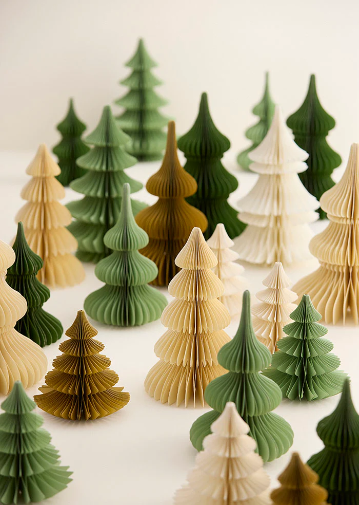Bungalow Honeycomb Tannenbaum Pine, ca. 16cm Ming von Bungalow, Papier, Honeycomb Tree Pine H16cm Ming