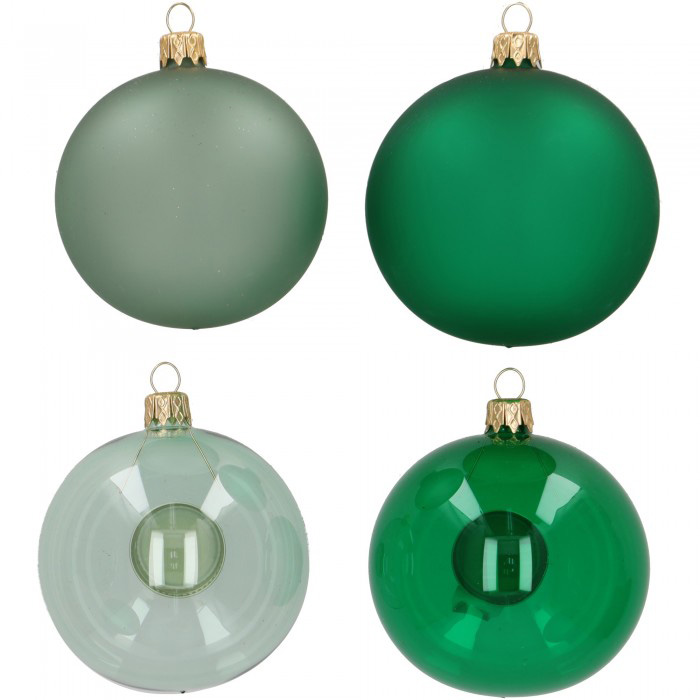 Weihnachtskugel UNI GRÜN transparent matt, D. ca. 8 cm