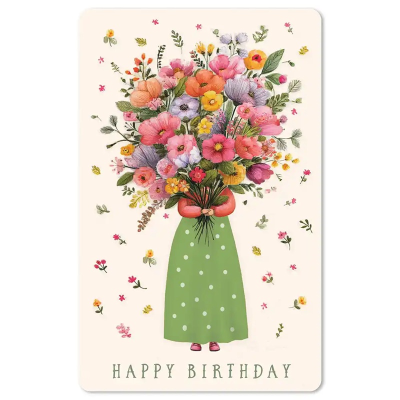 Lunacard Postkarte Blumenmädchen, Happy Birthday