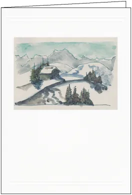 Doppelkarte  "Winter in St.Moritz, 1932" von Hermann Hesse  