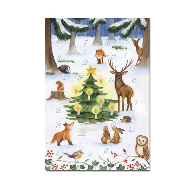 Adventskalender Doppelkarte "Weihnachten im Wald"     
