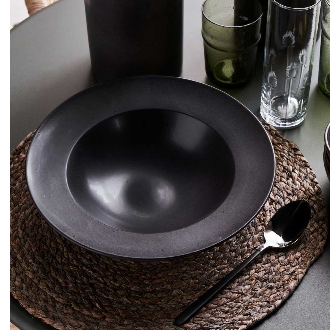 % House doctor RUSTIC Dunkelgrau Pastateller  von House Doctor , D. ca. 26 cm  