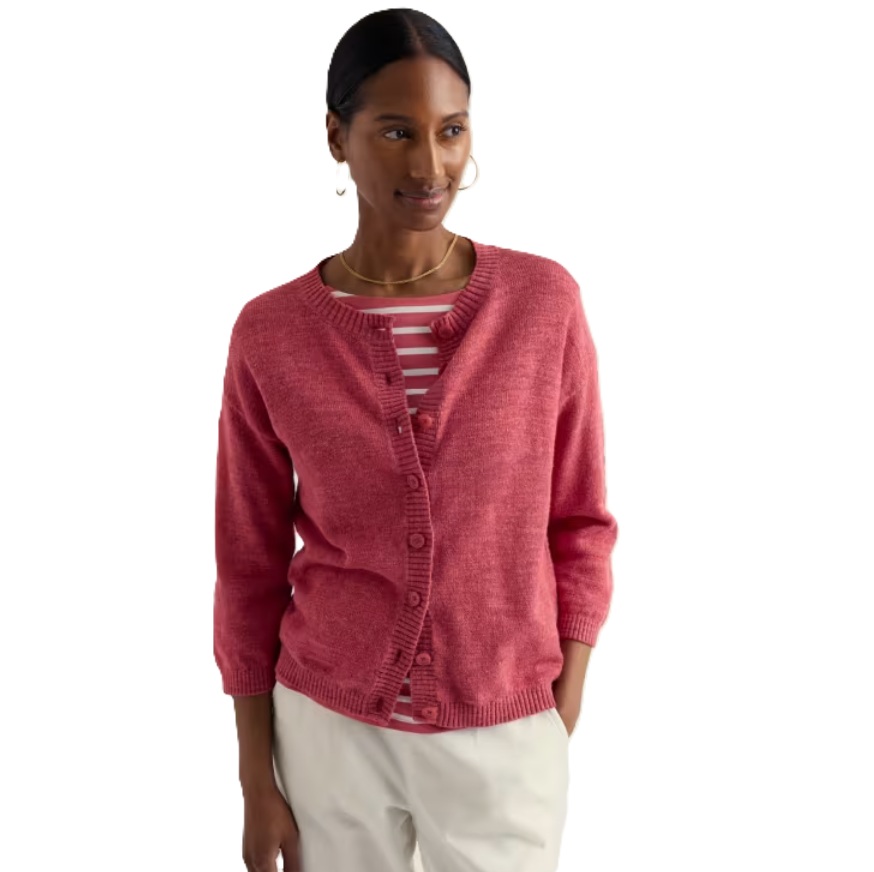 SEASALT CORNWALL Strickjacke Pentire Steps Linen & Organic Cotton Cardigan, Echinacea