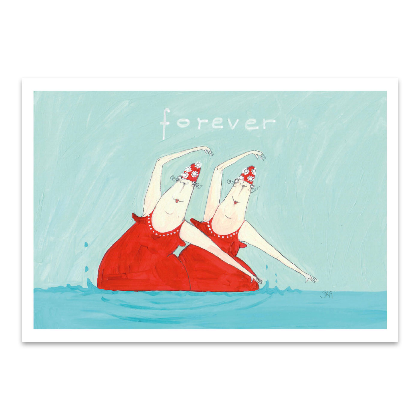 Postkarte kittiekatstudio Forever  von kittiekatstudio, Freundinnen, Freundschaft