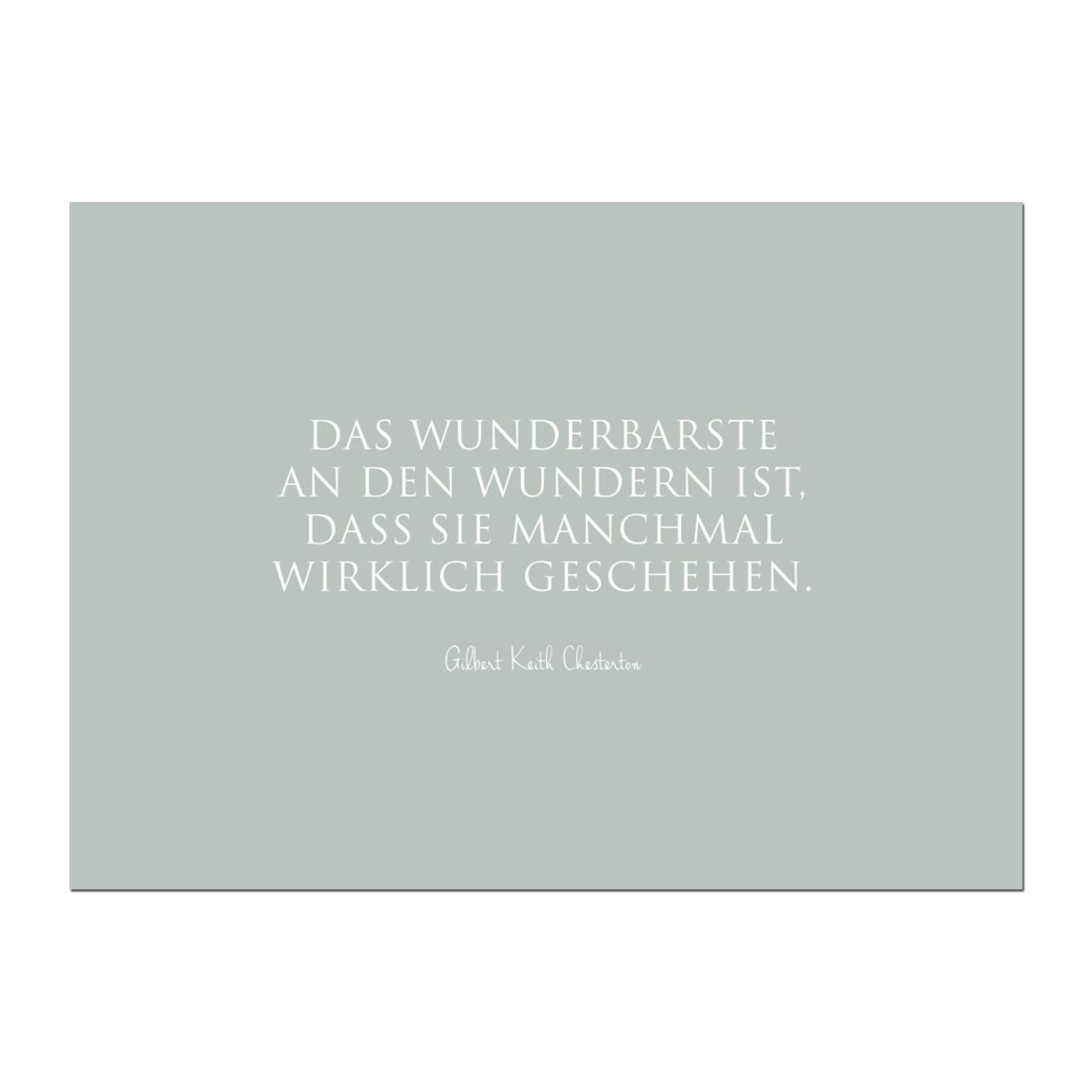 Wunderwort Postkarte "Das Wunderbarste an den Wundern…" Gilbert Keith