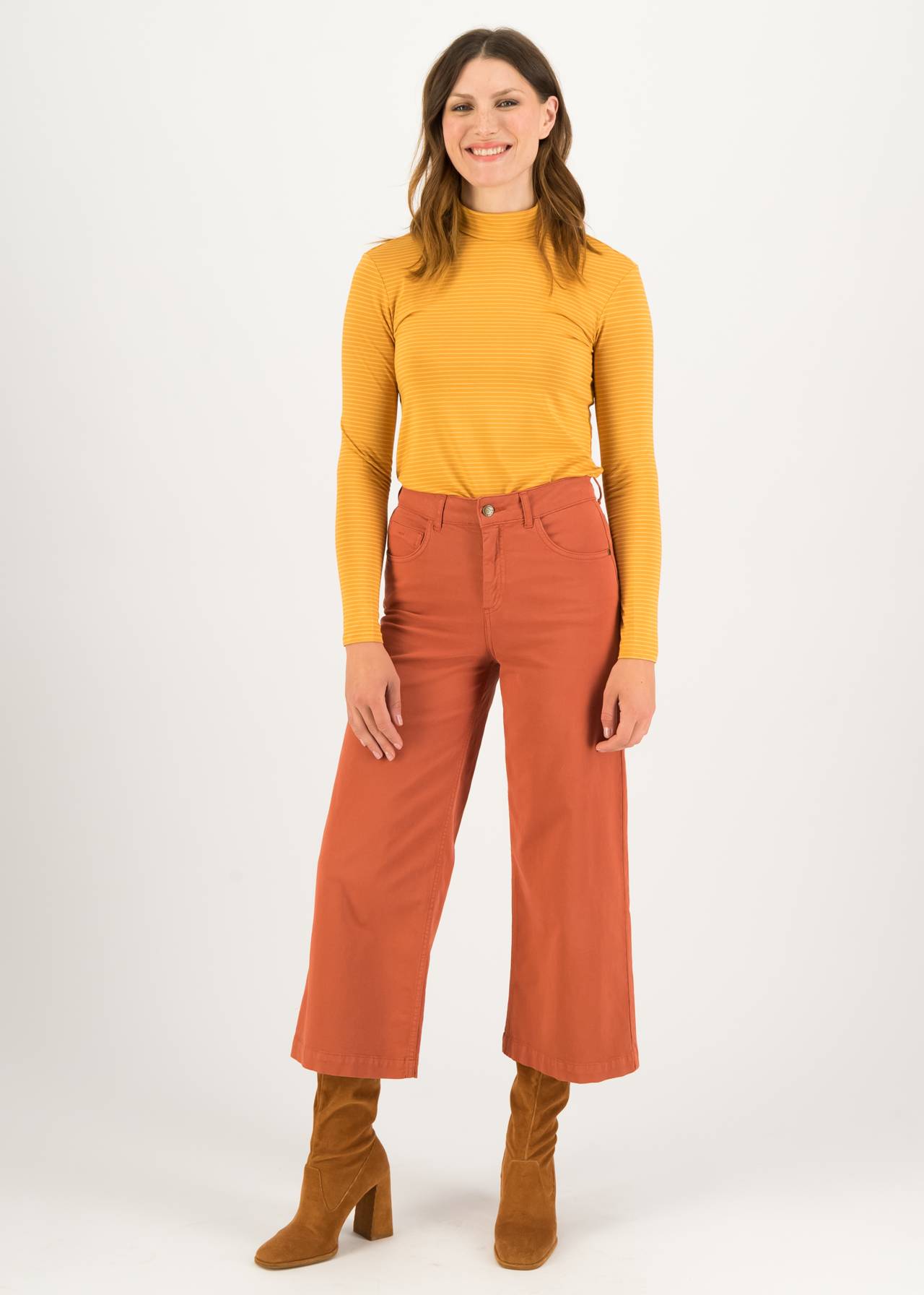 % Blutsgeschwister  Hose High Waist Culotte,  light brown sugar, Größe L / 40 %%