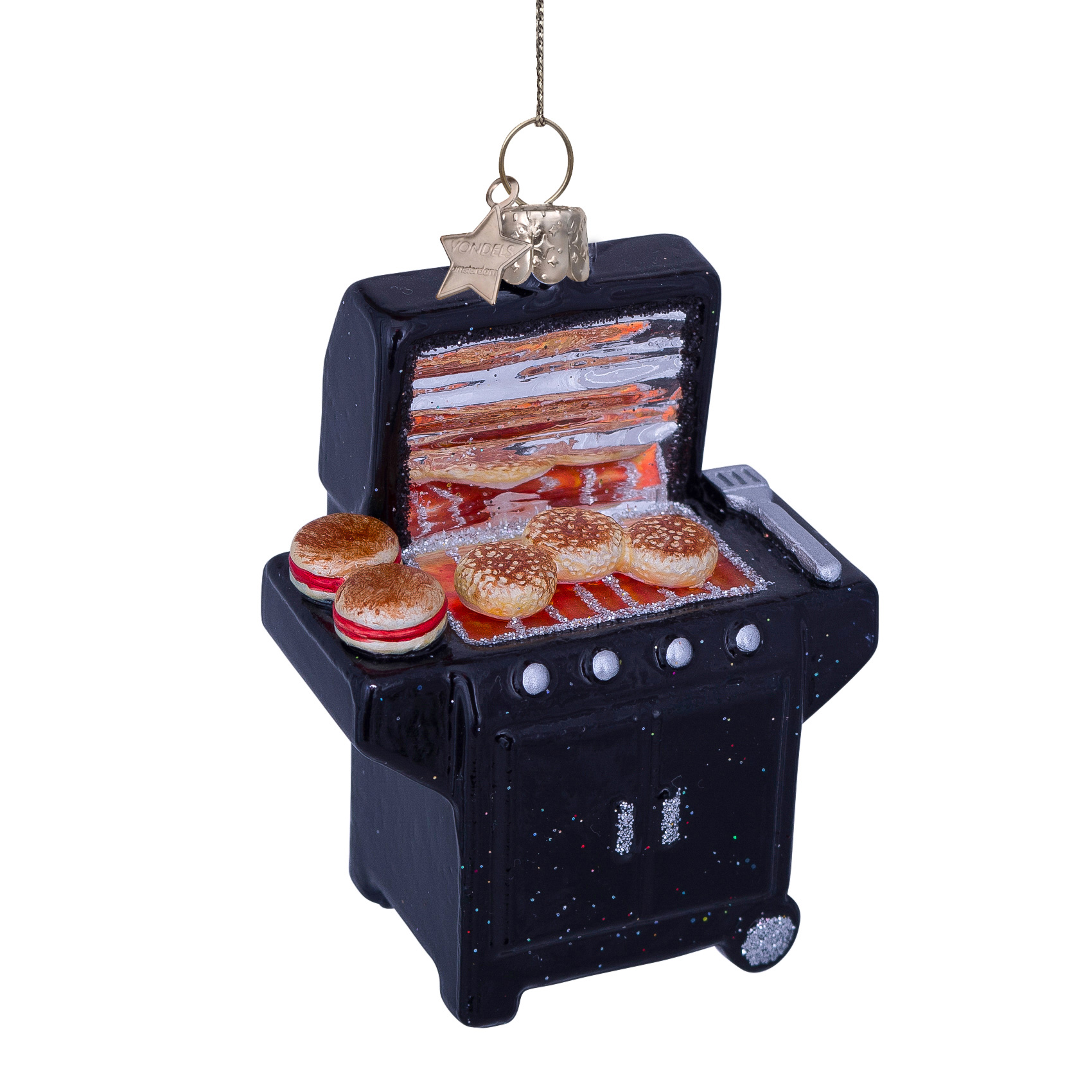 Weihnachtskugel Moderner BBQ Grill, schwarz, ca. 9,5 cm von Vondels