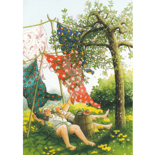 Postkarte Inge Löök " Frauen liegen im Gras"  Löök Postkarte