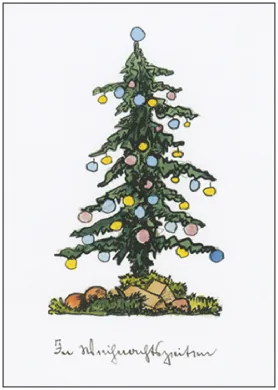 Postkarte " In Weihnachtszeiten, Aquarell 1913" von Hermann Hesse, Kunst 