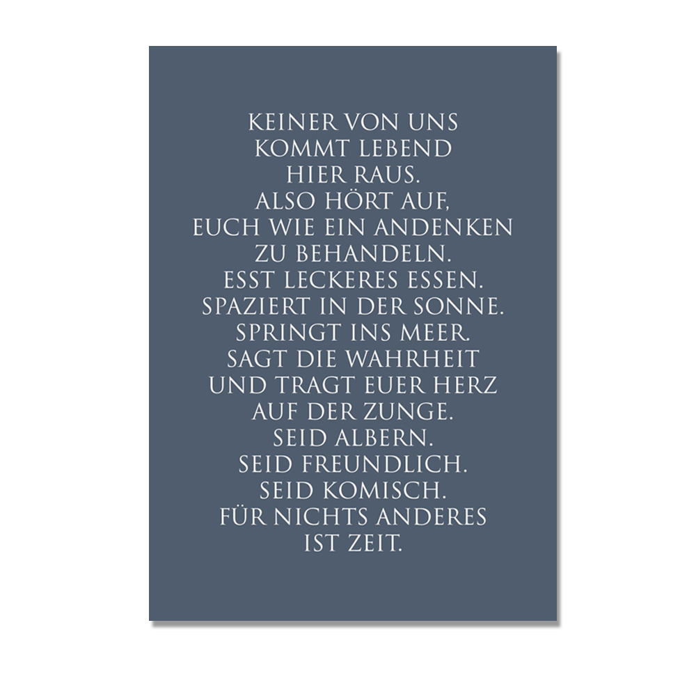 Wunderwort Postkarte "Für nichts anders ist Zeit…" neues Design