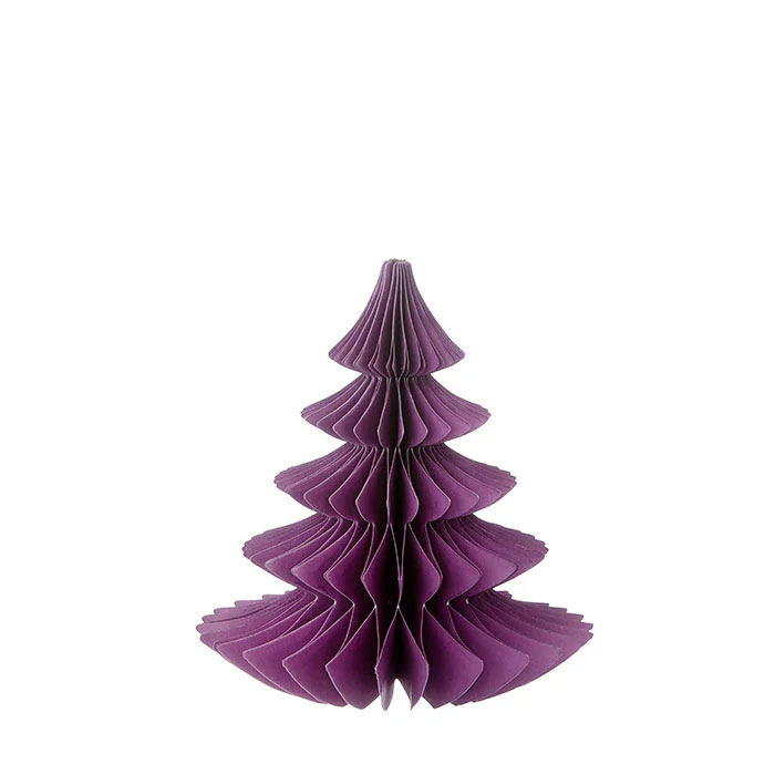 Bungalow Honeycomb Tannenbaum Pine, ca. 16cm Plum von Bungalow, Papier, Honeycomb Tree Pine H16cm PLum