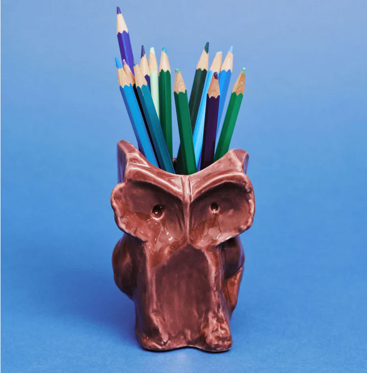 Eule Vase XS aubergine After Midnight, Kollektion Midnight creatures von Marni, Höhe ca. 12 cm