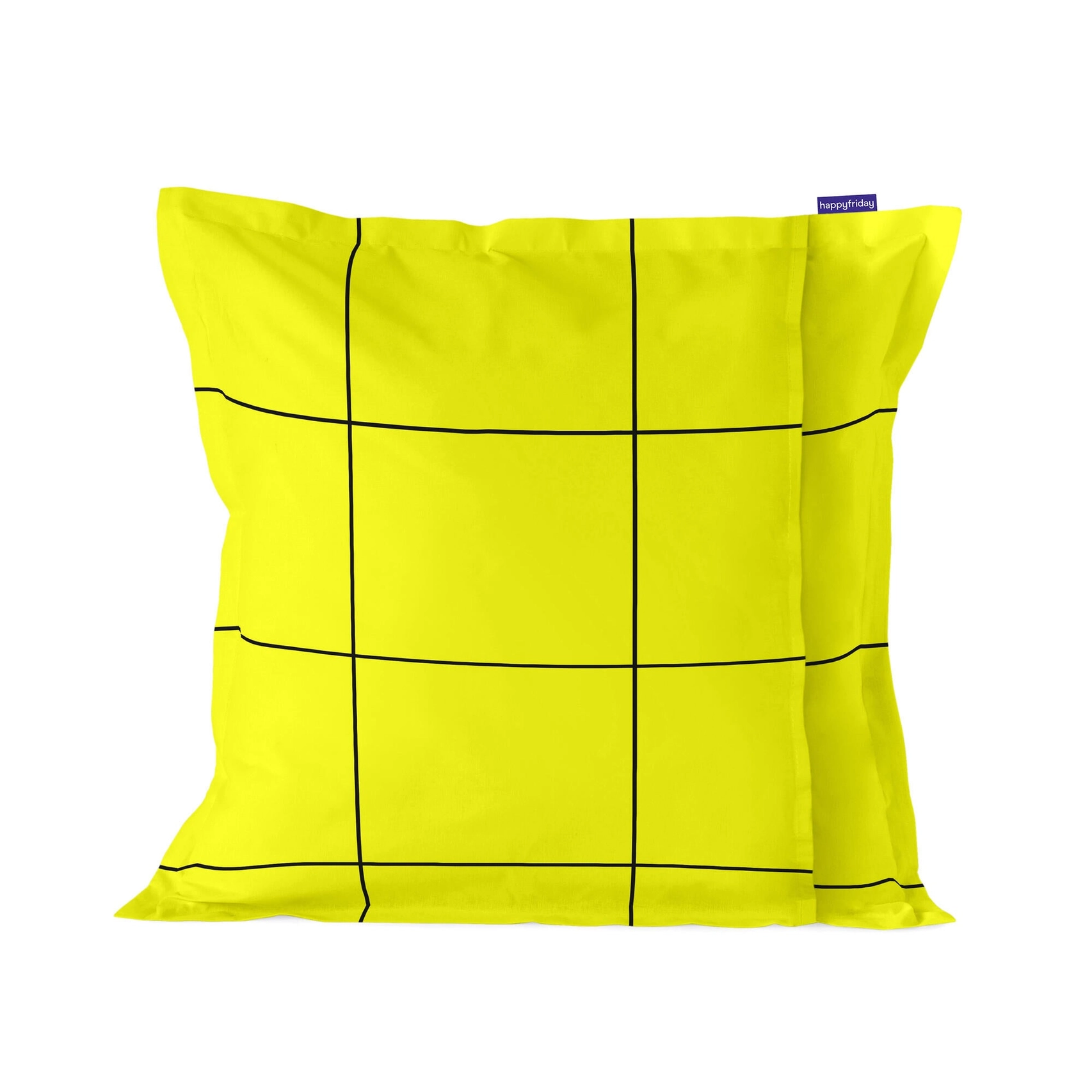 Kissenhülle KARO Gelb, fast Neon, ca. 60 x 60 cm, 100% Baumwolle