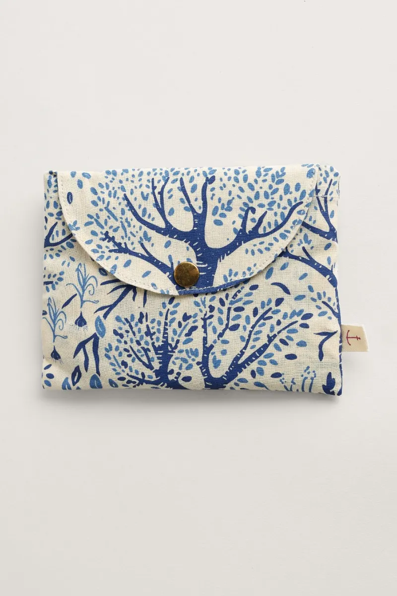 SEASALT CORNWALL Foldaway Canvas Shopper, Muster: Wild Woodland Blue Jay