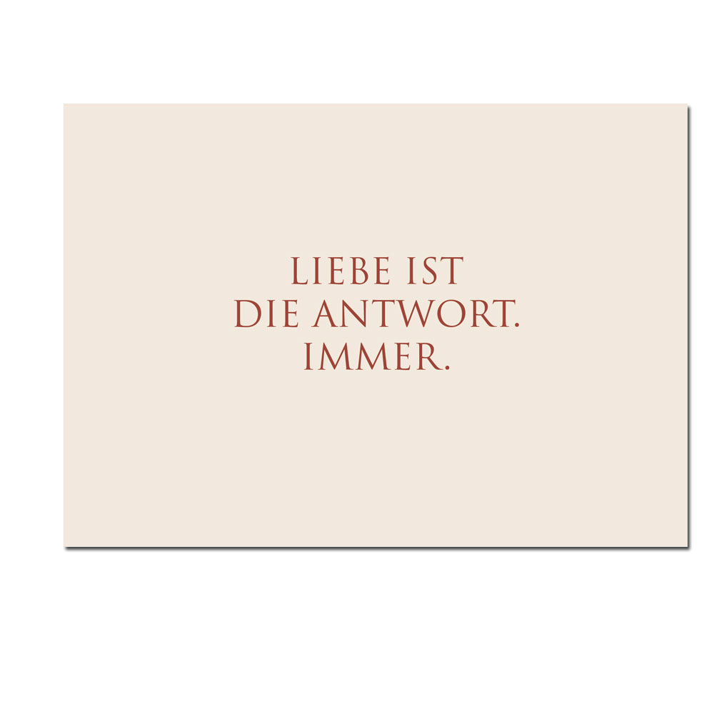 Wunderwort Postkarte "Liebe ist die Antwort. Immer."