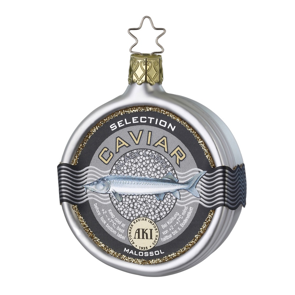 Inge Glas AKI Selection Black Label Caviar, D. ca. 7,5 cm Christbaumschmuck Baumschmuck, Kaviar