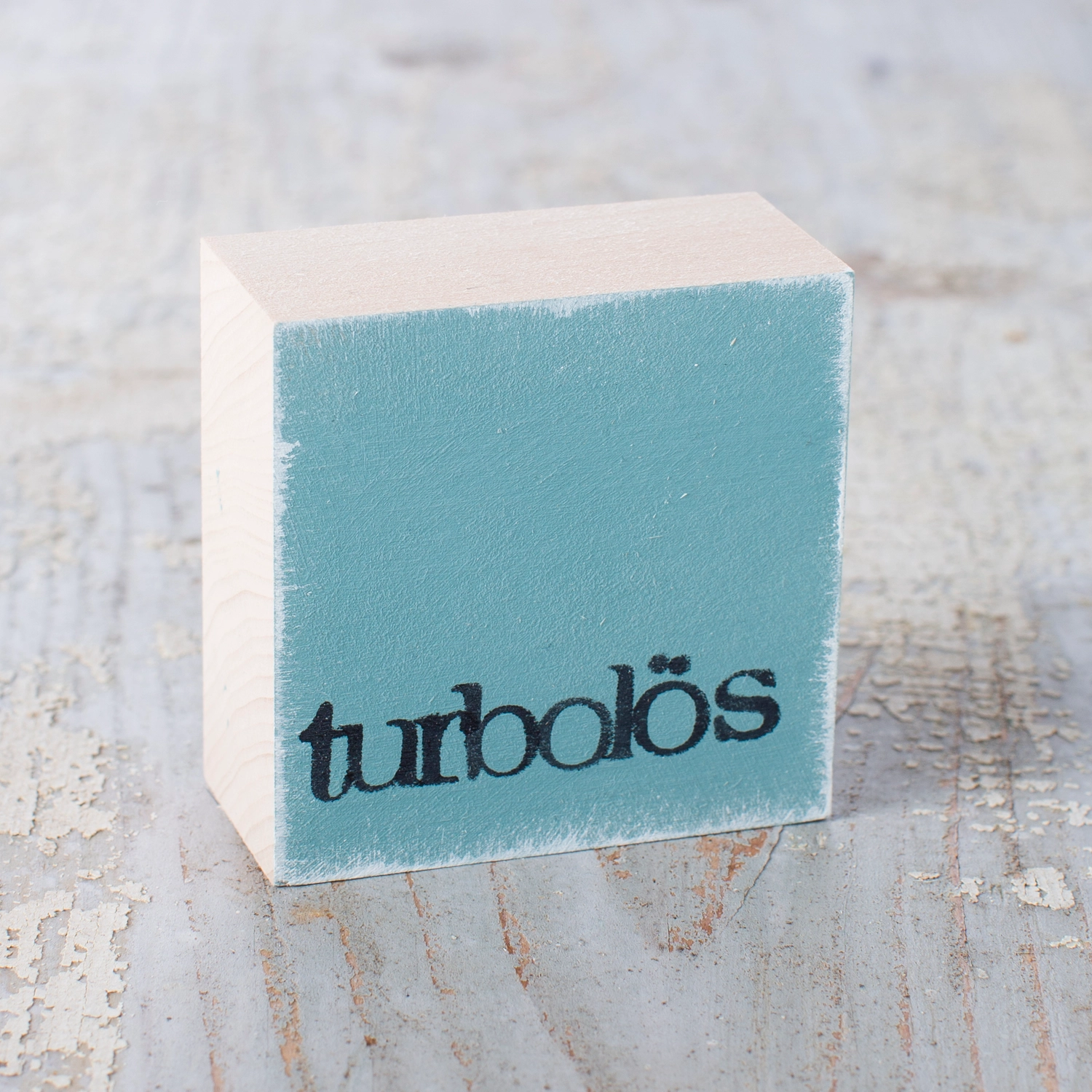 Textplatte "turbolös" weiß von iopla , 6 x 6 cm