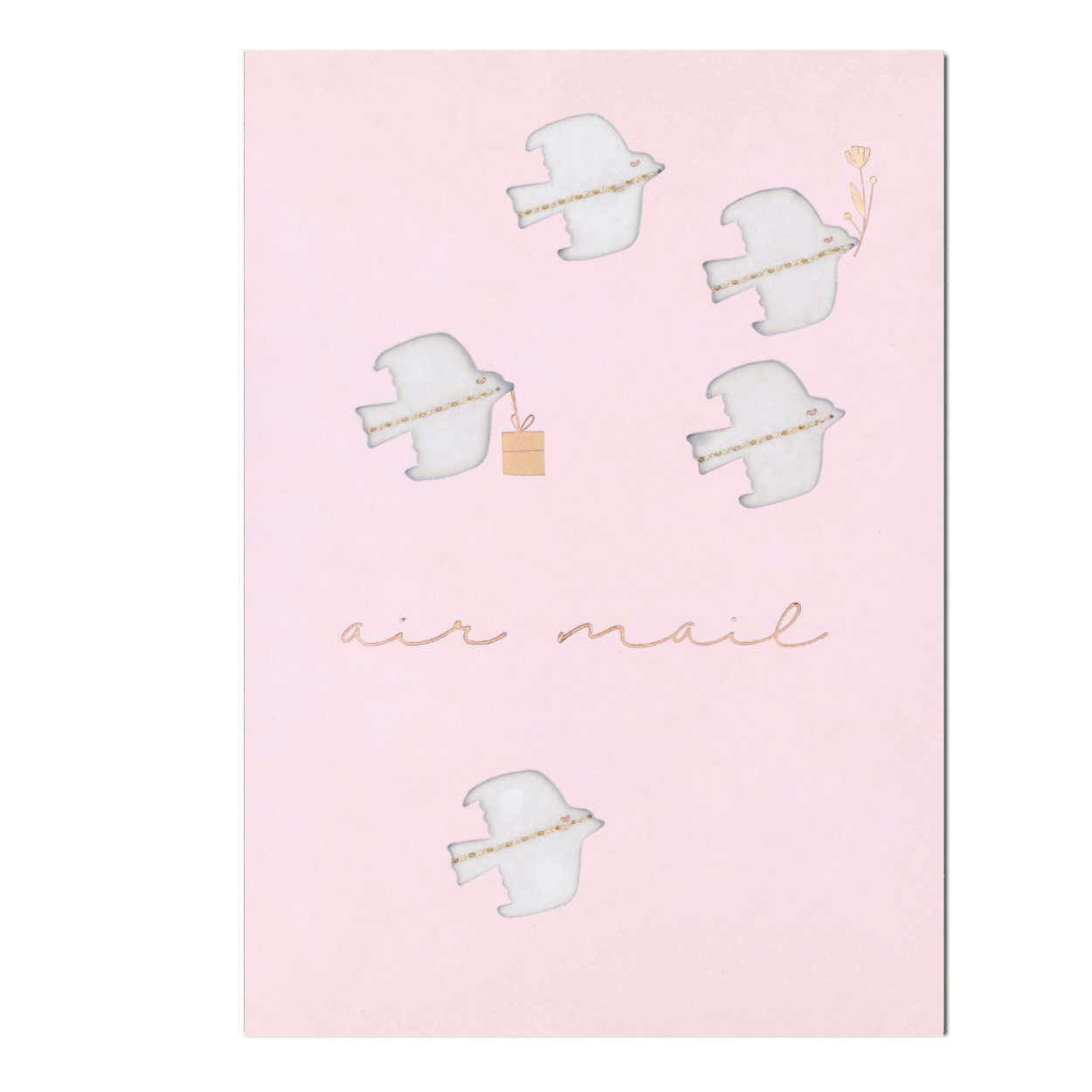 Räder NATURWUNDERKARTE "AIR MAIL" Karte zur Geburt, rosa