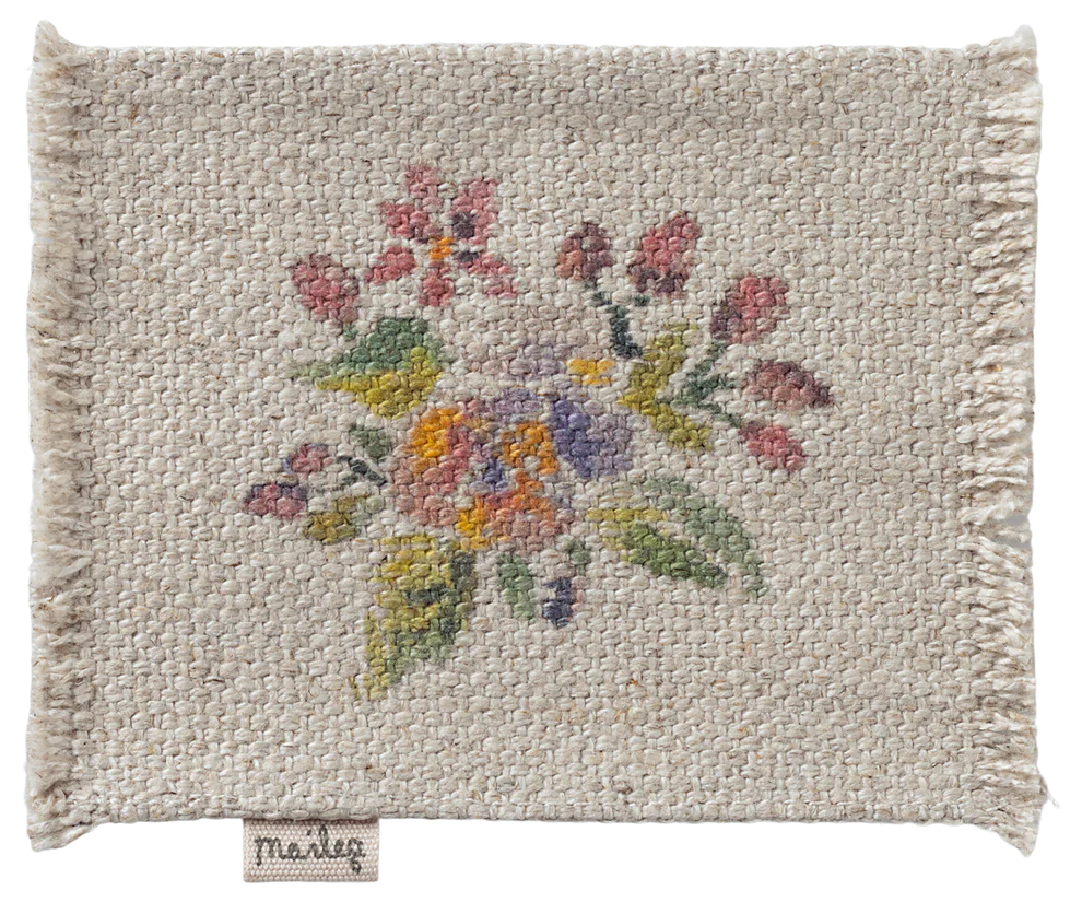 Maileg Miniaturteppich, Blümchen, klein, ca.  6,5 x 9 cm