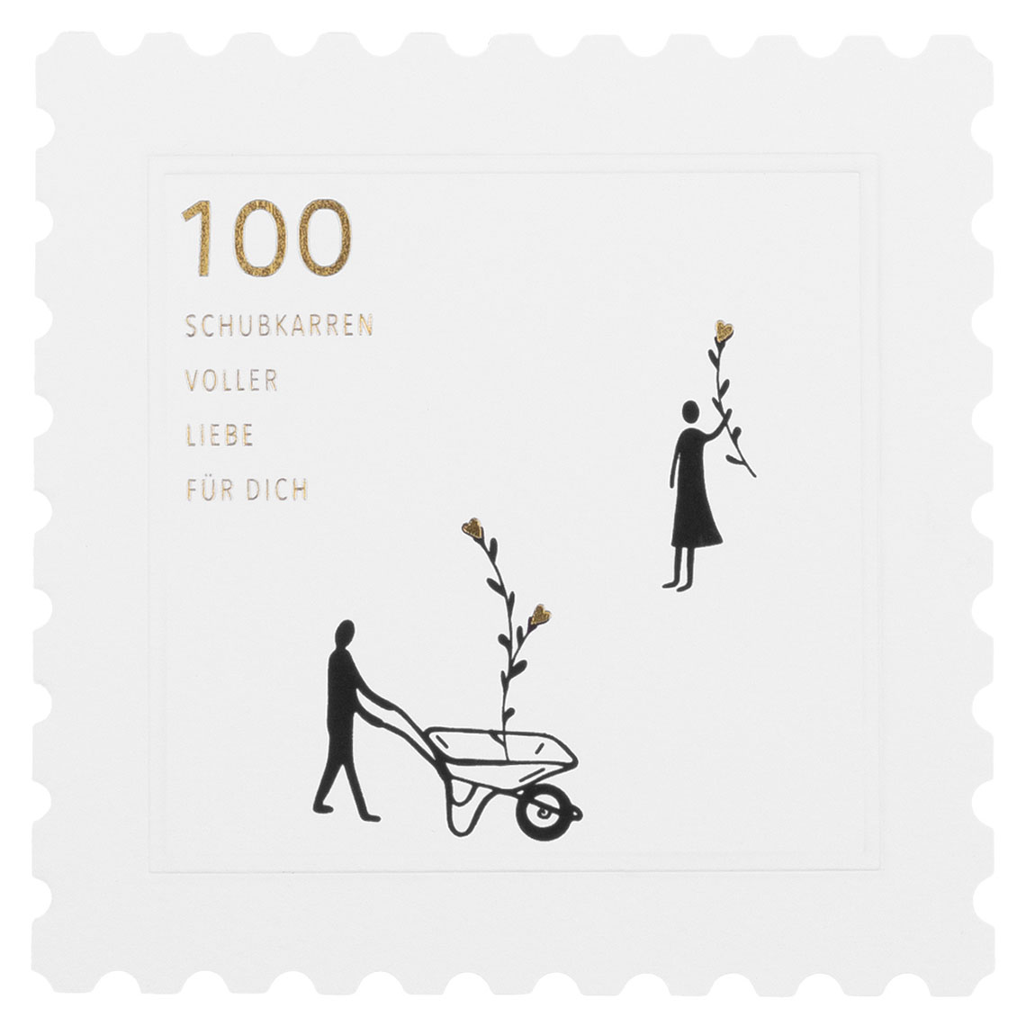 Räder Briefmarkenkarten "100 Schubkarren"