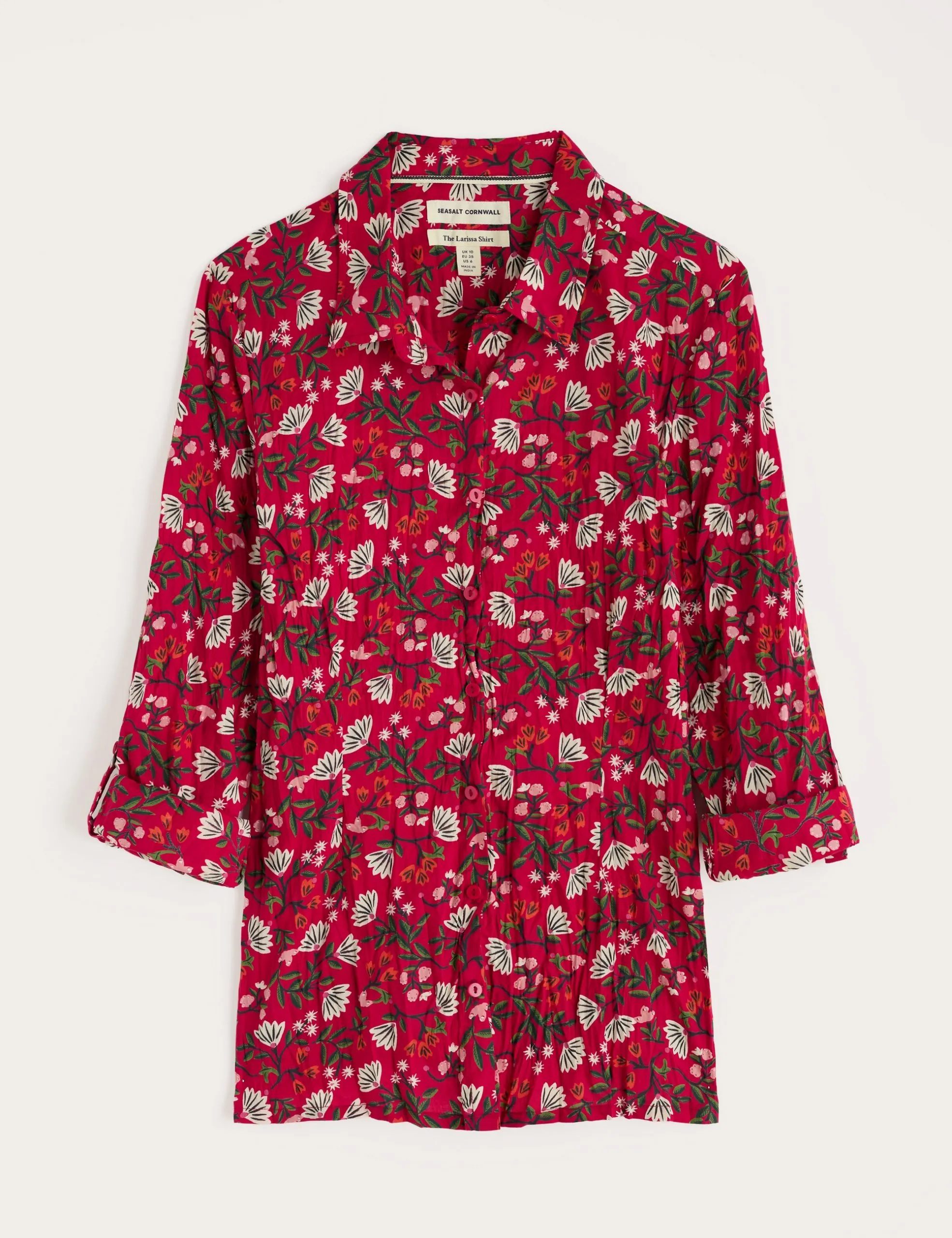 SEASALT CORNWALL Larissa Shirt-Winter Wildflower Carmine