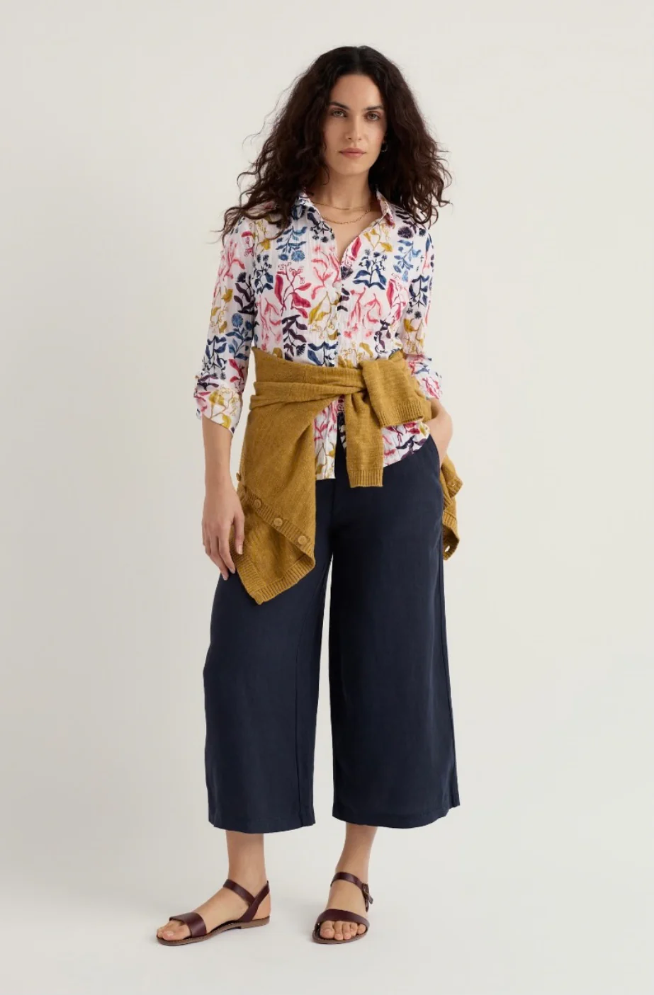 SEASALT CORNWALL Merrivale Leinenhose Culottes, Farbe: Maritime 