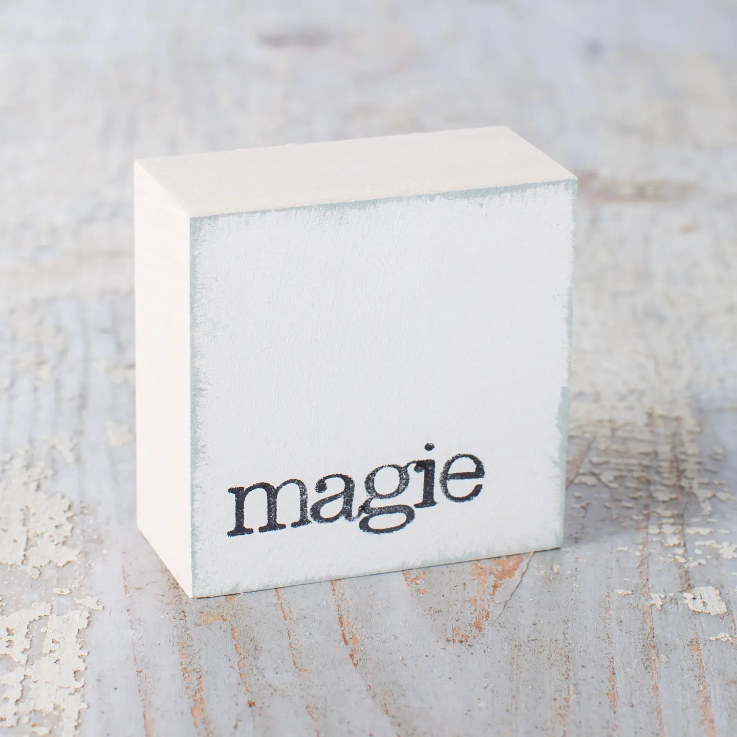 Textplatte "magie" weiß von iopla , 6 x 6 cm  