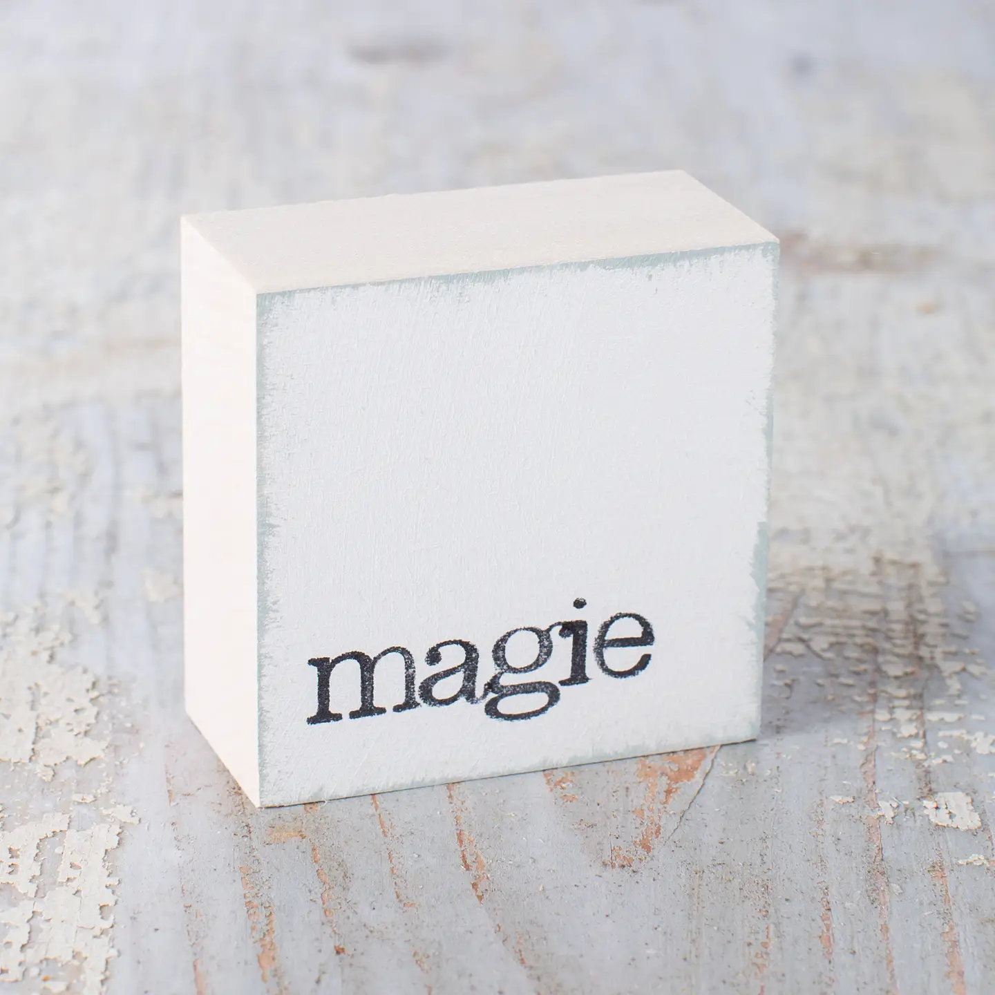 Textplatte "magie" weiß von iopla , 6 x 6 cm