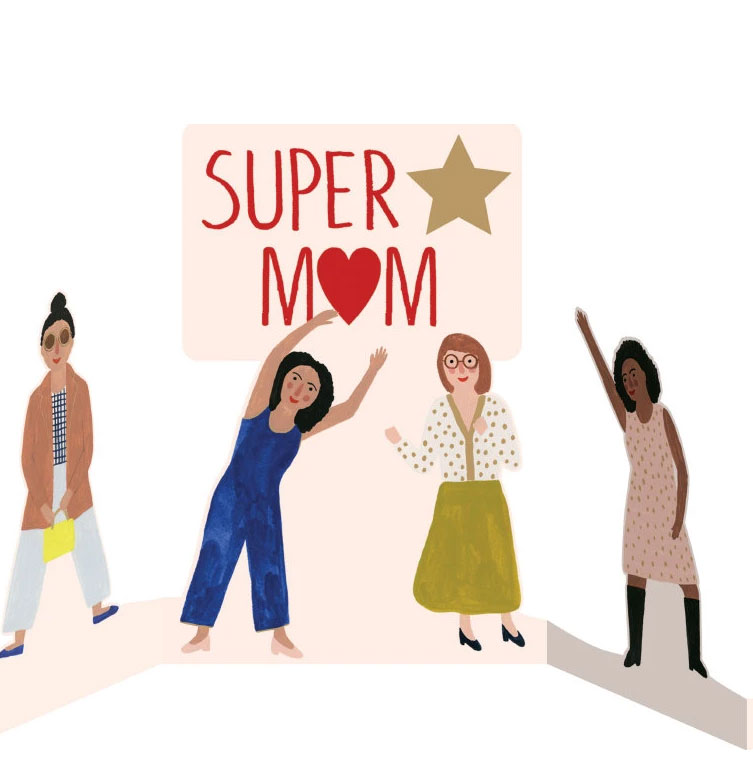 Roger la Borde Klappkarte "SUPER MOM", Muttertag